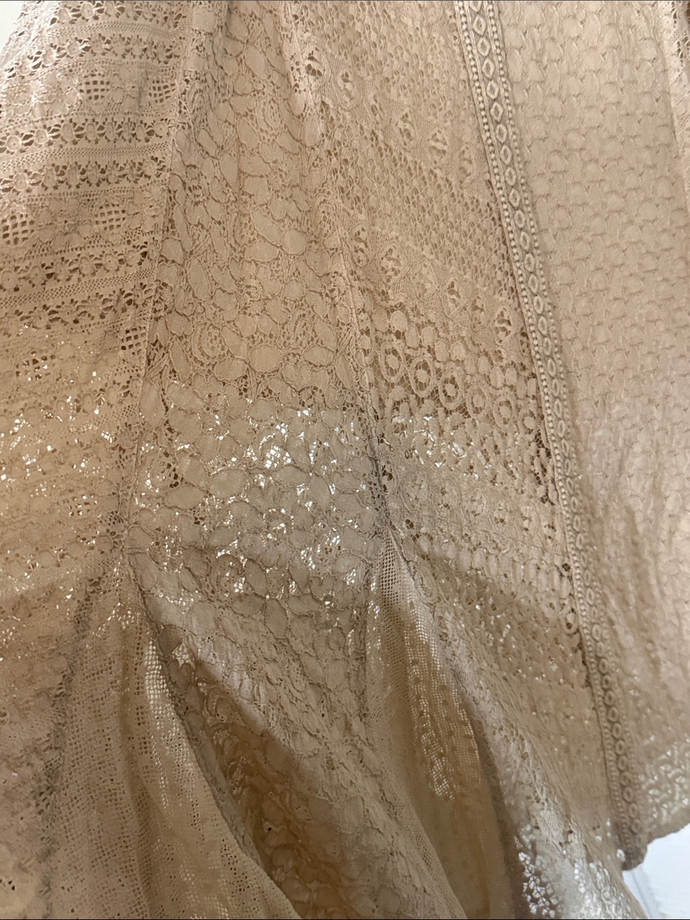 Young Threads Beige Lace Panel Maxi Skirt - Picture 5 of 5